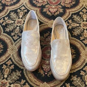 Vince Camuto Gold Slip-On Flats with Textured Upper